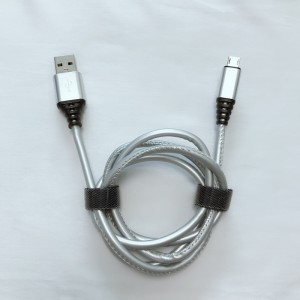 Cablu USB rotund de încărcare din piele PU pentru micro USB, tip C, încărcarea fulgerului și sincronizarea iPhone