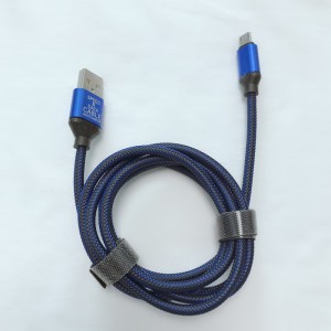 Sârmă netă de pește împletită Cablu USB de aluminiu rotund de încărcare pentru micro USB, tip C, încărcare de fulgere iPhone și sincronizare
