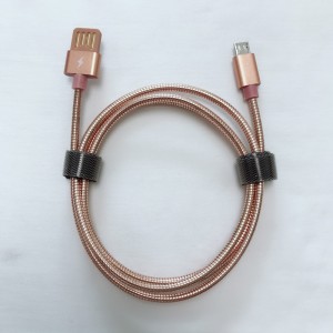 Cablul metalic Dual Face USB 2.0 din metal Încărcarea carcasei din aluminiu rotund Micro la cablu de date USB 2.0